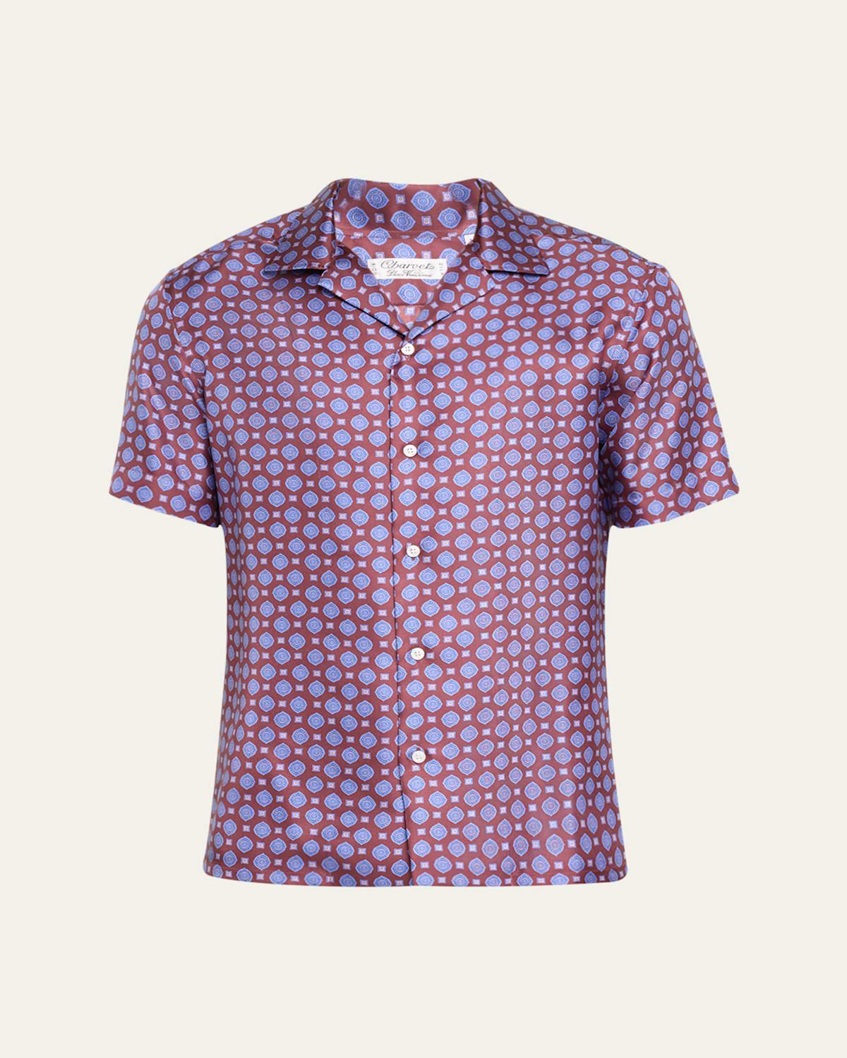 Mens Silk Medallion Camp Shirt Product Image