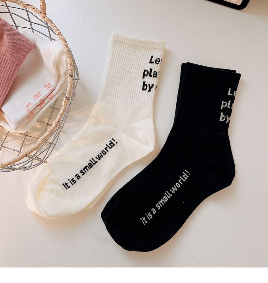 Lettering Crew Socks Product Image