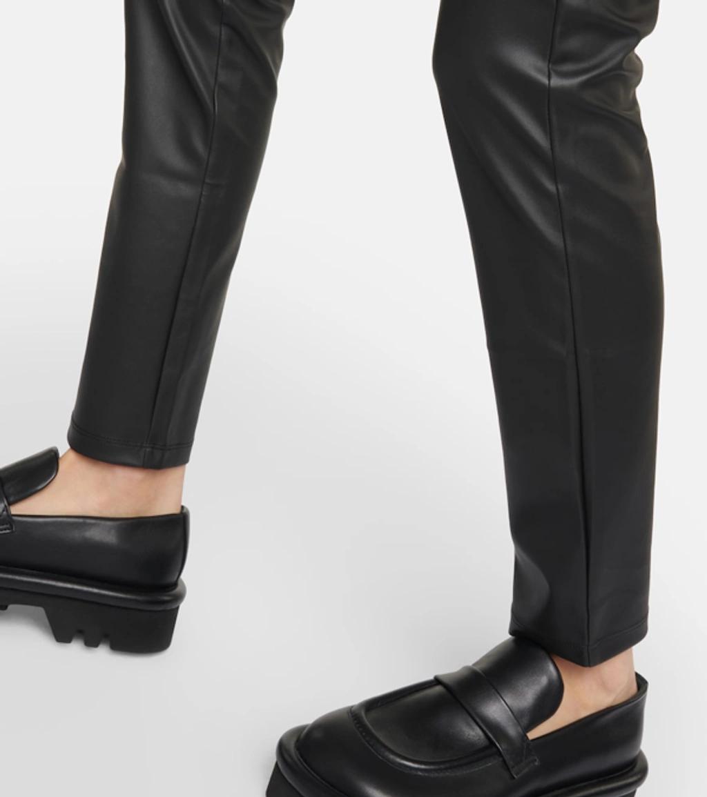 MAX MARA Leisure Zefir Faux Leather Straight Pants In Black Product Image