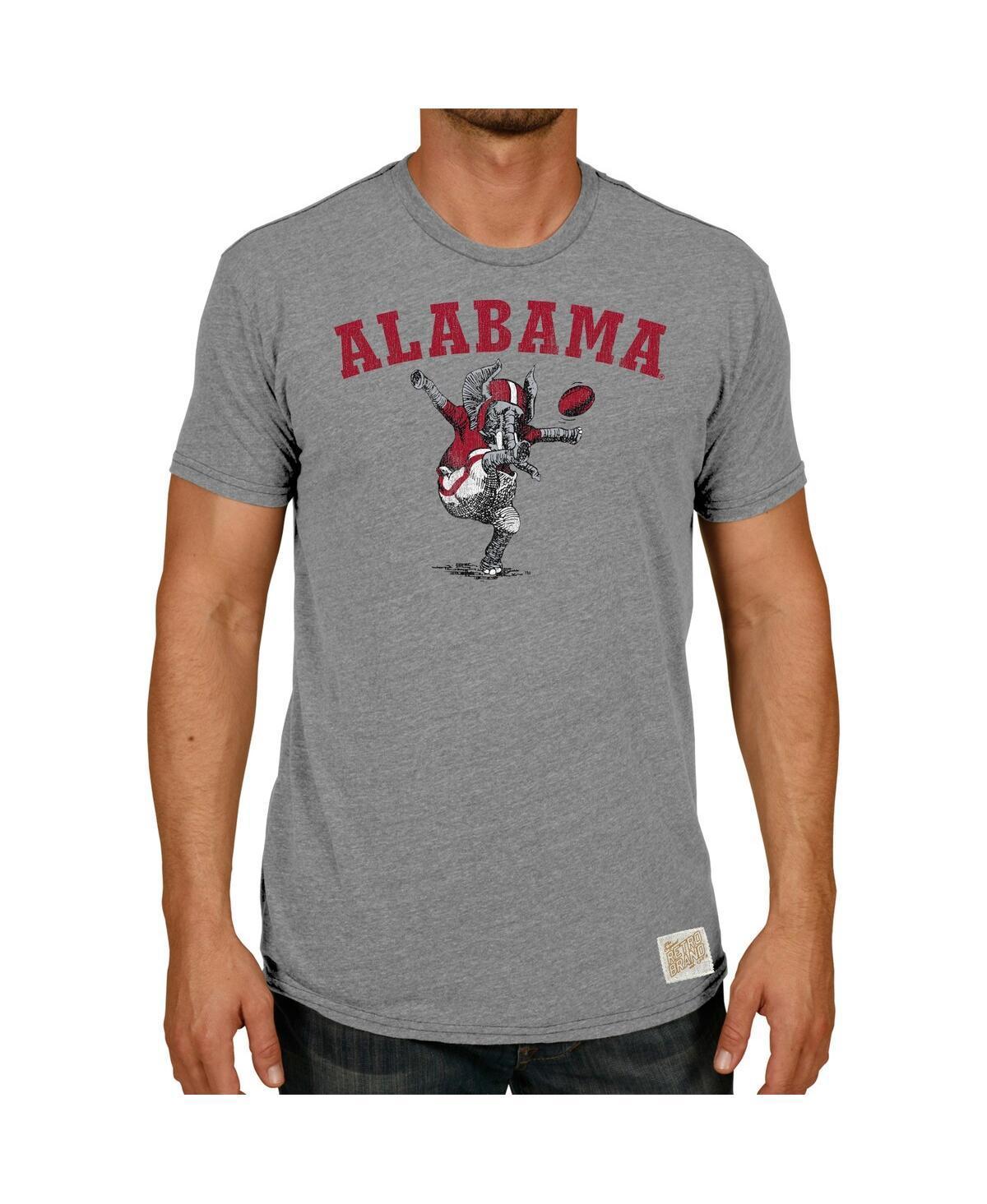 Mens Original Retro Brand Heathered Gray Alabama Crimson Tide Vintage Punting Big Al Tri-Blend T-Shirt Product Image