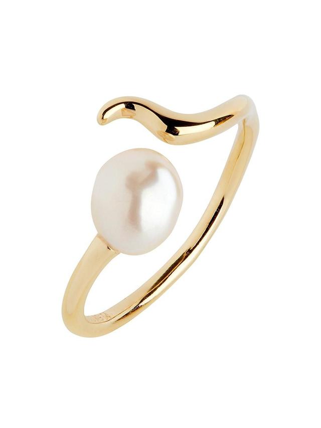 Womens Moonshine 22K-Gold-Plated & 7-9MM Freshwater Pearl Ring Product Image