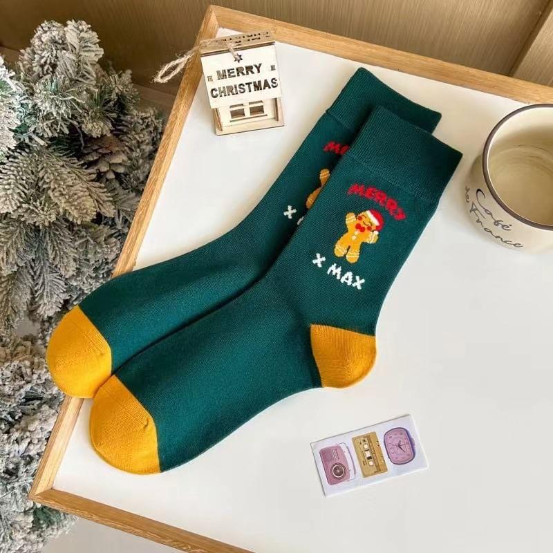 Christmas Cartoon Print Socks Product Image