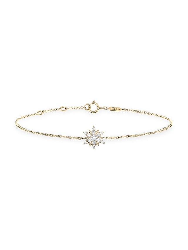 Womens Magic Touch 18K Yellow Gold & Diamond Sun Chain Bracelet Product Image