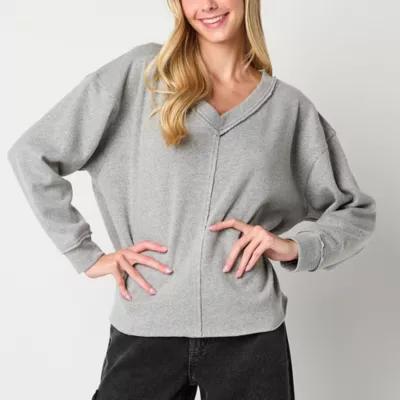 Arizona Juniors Womens V Neck Long Sleeve Thermal Top Product Image