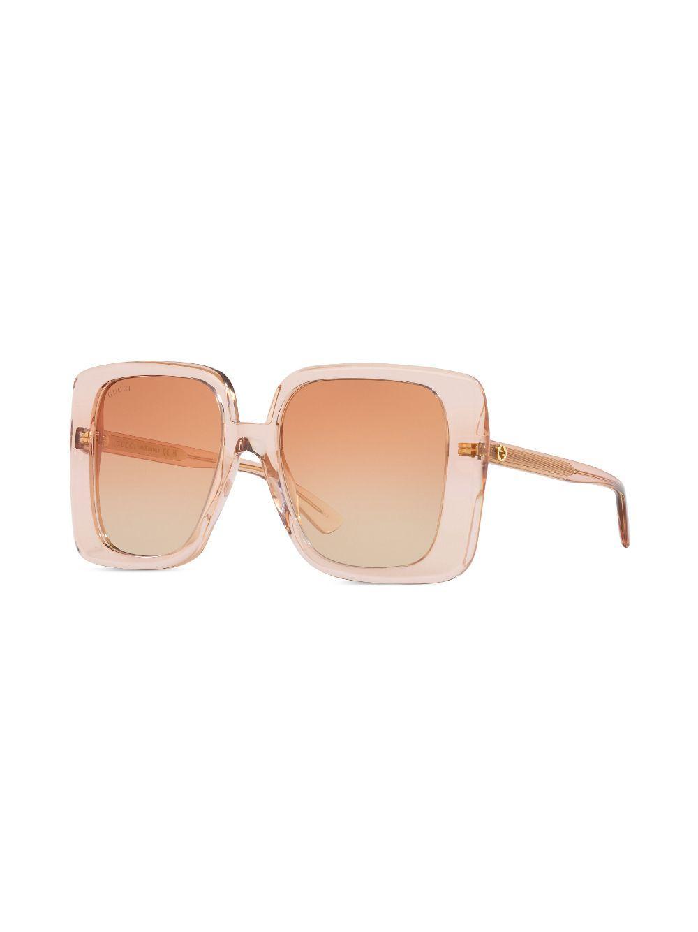 GUCCI Oversize Square-frame Sunglasses In Cream Product Image