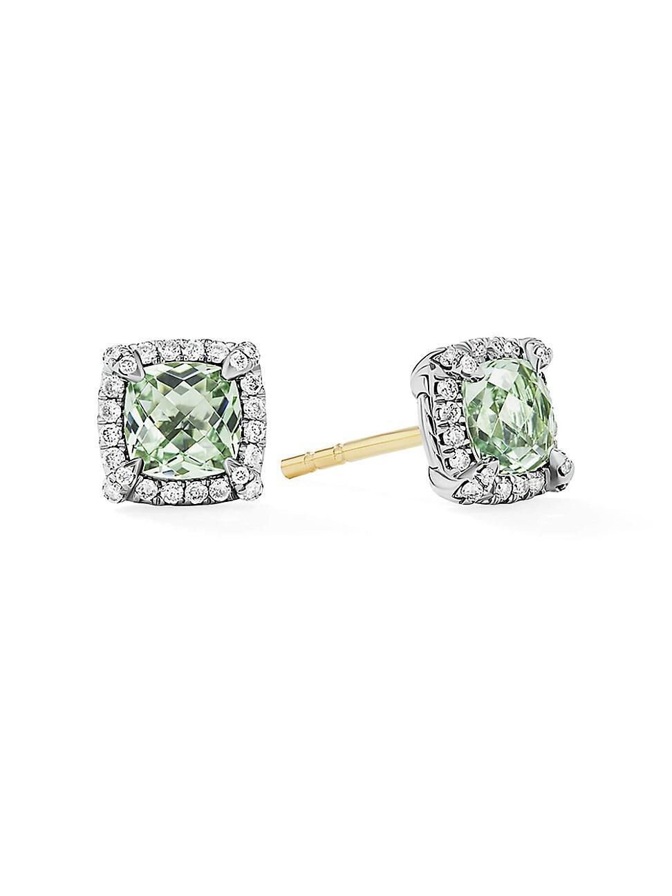 Womens Petite Chtelaine Pav Bezel Stud Earrings With Diamonds Product Image