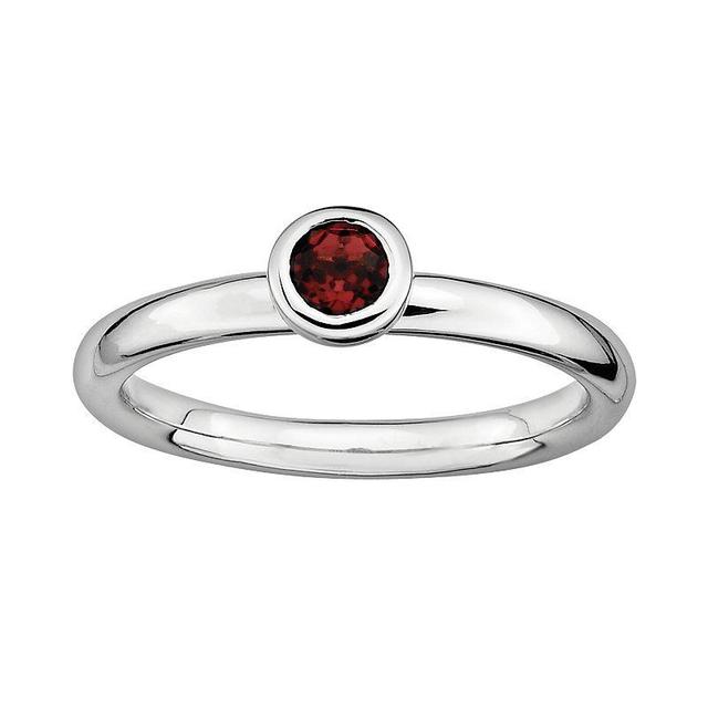 Stacks & Stones Sterling Silver Garnet Stack Ring, Womens Red Product Image