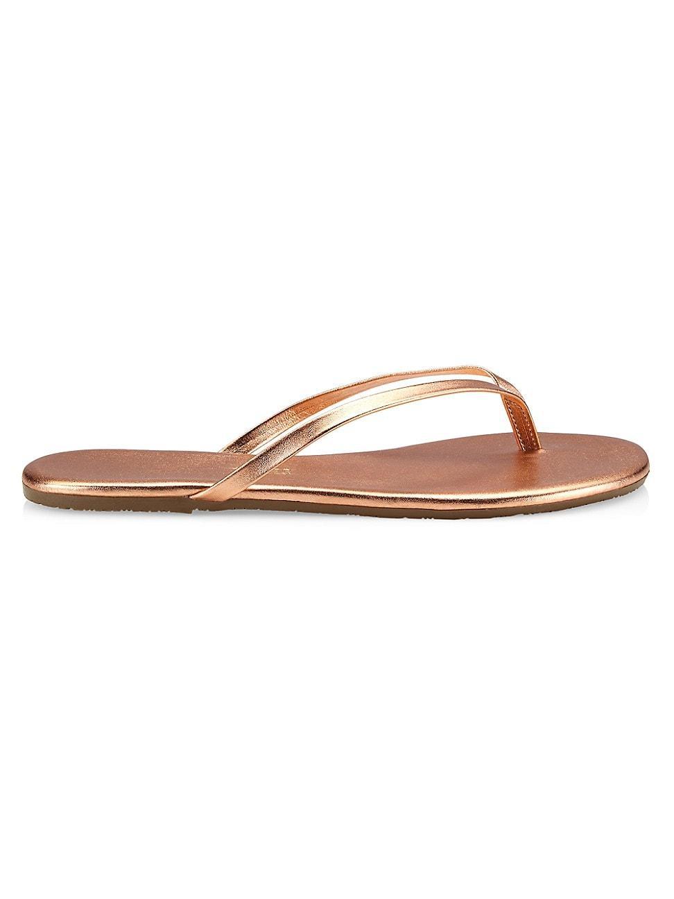 Womens Metallics Leather Flip Flops Product Image