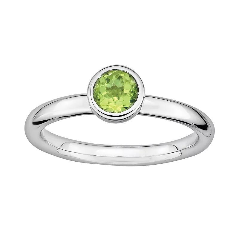 Stacks & Stones Sterling Sterling Silver Peridot Stack Ring, Womens Grey Product Image