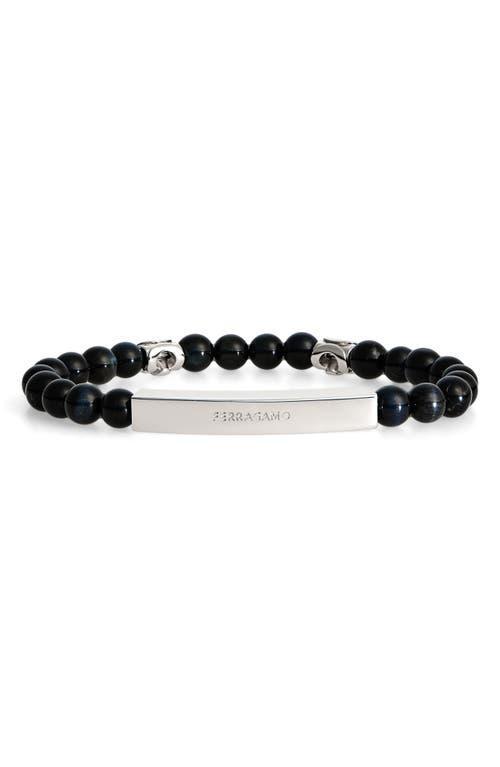 Men's Brass and Stone Beaded Bracelet Product Image