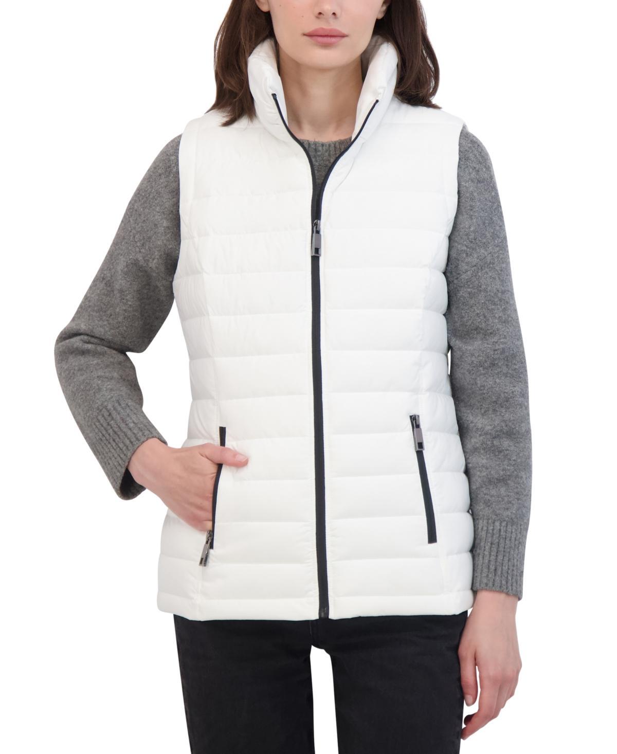 Nautica Womens Stand-Collar Zip-Front Puffer Vest Product Image