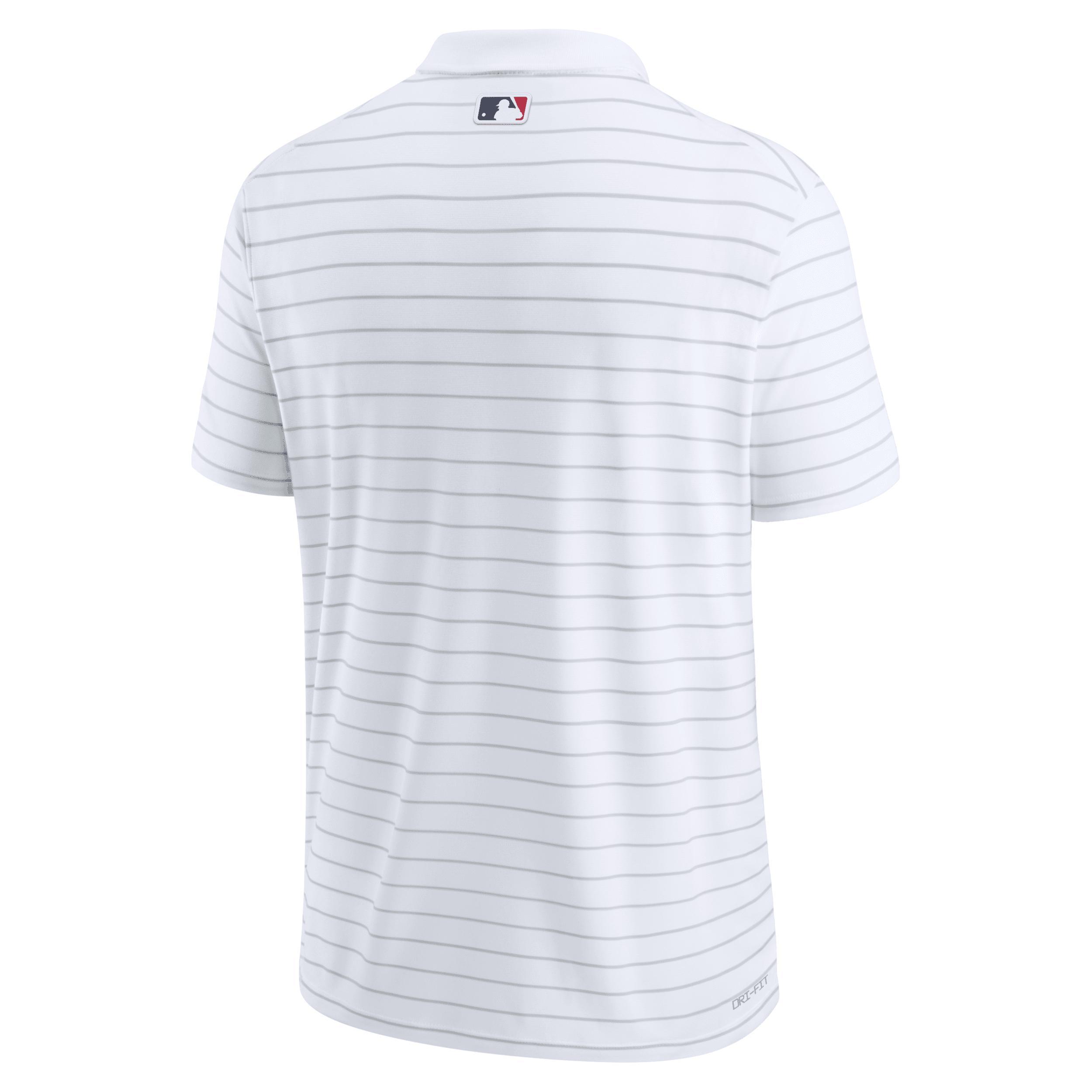 Mens Nike White Los Angeles Angels Authentic Collection Victory Striped Performance Polo Shirt Product Image