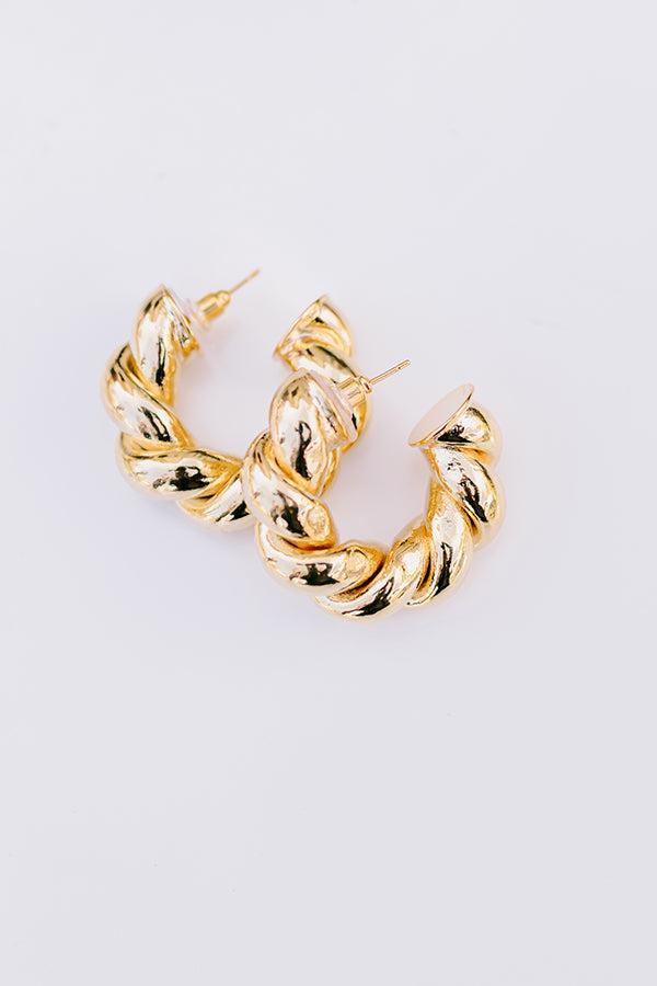 Coiled Gold Hoop Earrings Product Image