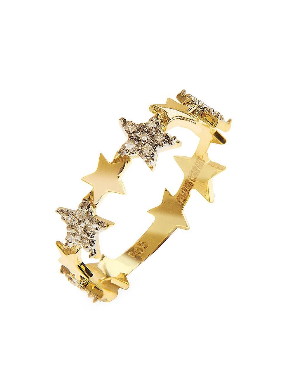 Womens Wish Upon A Star 14K Yellow Gold & 0.28 TCW Diamond Milky Way Ring Product Image