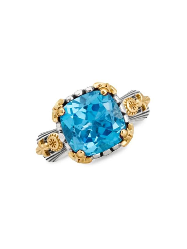 Womens Delos 2.0 Utopia 18K Gold, Sterling Silver & Blue Topaz Ring Product Image