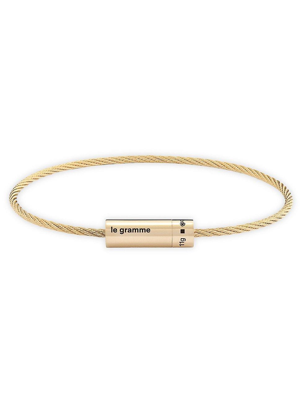 Mens 11G Polished 18K Yellow Gold Cable Bracelet Product Image