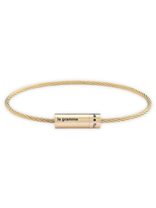 Mens 11G Polished 18K Yellow Gold Cable Bracelet Product Image