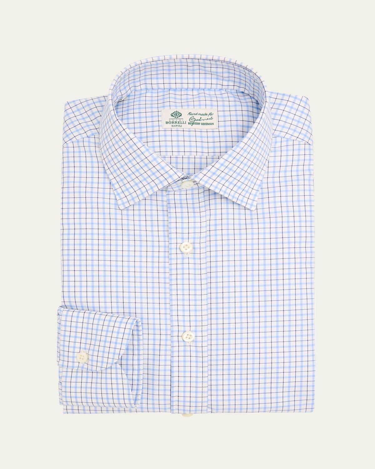 Mens Cotton Micro-Check Dress Shirt Product Image