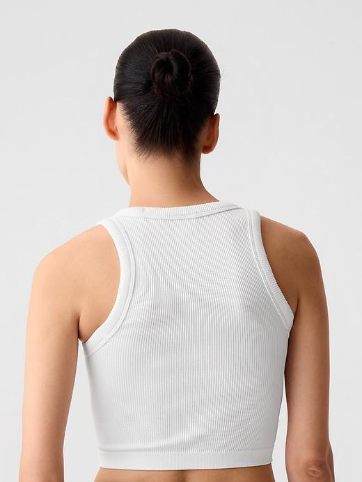 GapFit Seamless Rib Cropped Halter Tank Top Product Image