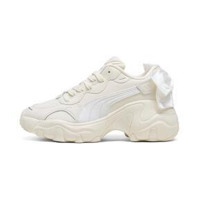 PUMA Pulsar Wedge Bowknot Women's Sneakers in Frosted Ivory/Silver Product Image