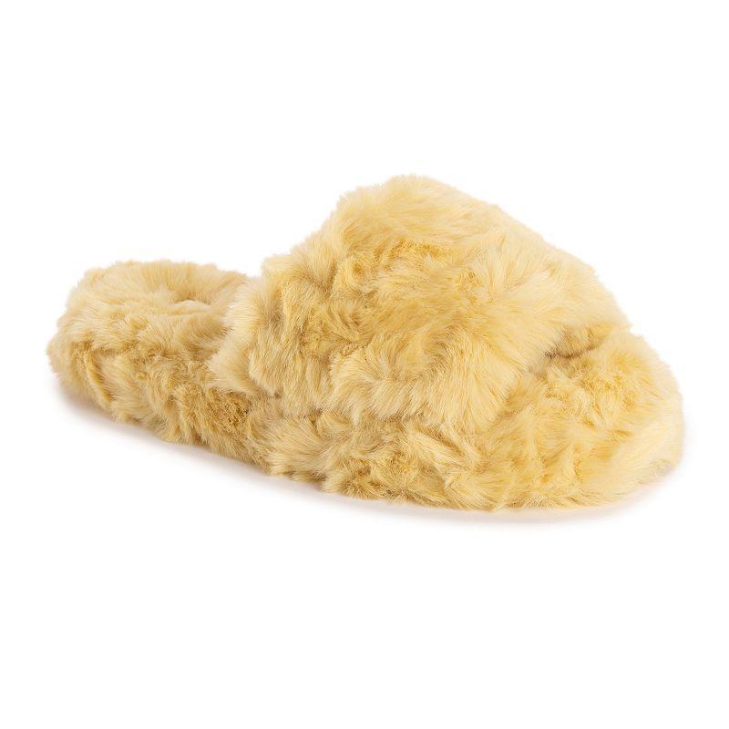 MUK LUKS Orla Daisy Womens Faux Fur Slippers Product Image