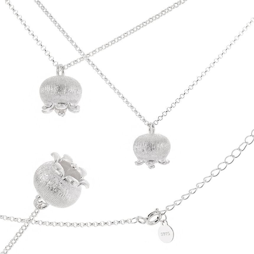 925 Sterling Silver Flower Pendant Necklace / Bracelet Product Image