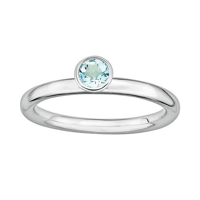 Stacks & Stones Sterling Silver Aquamarine Stack Ring, Womens Product Image