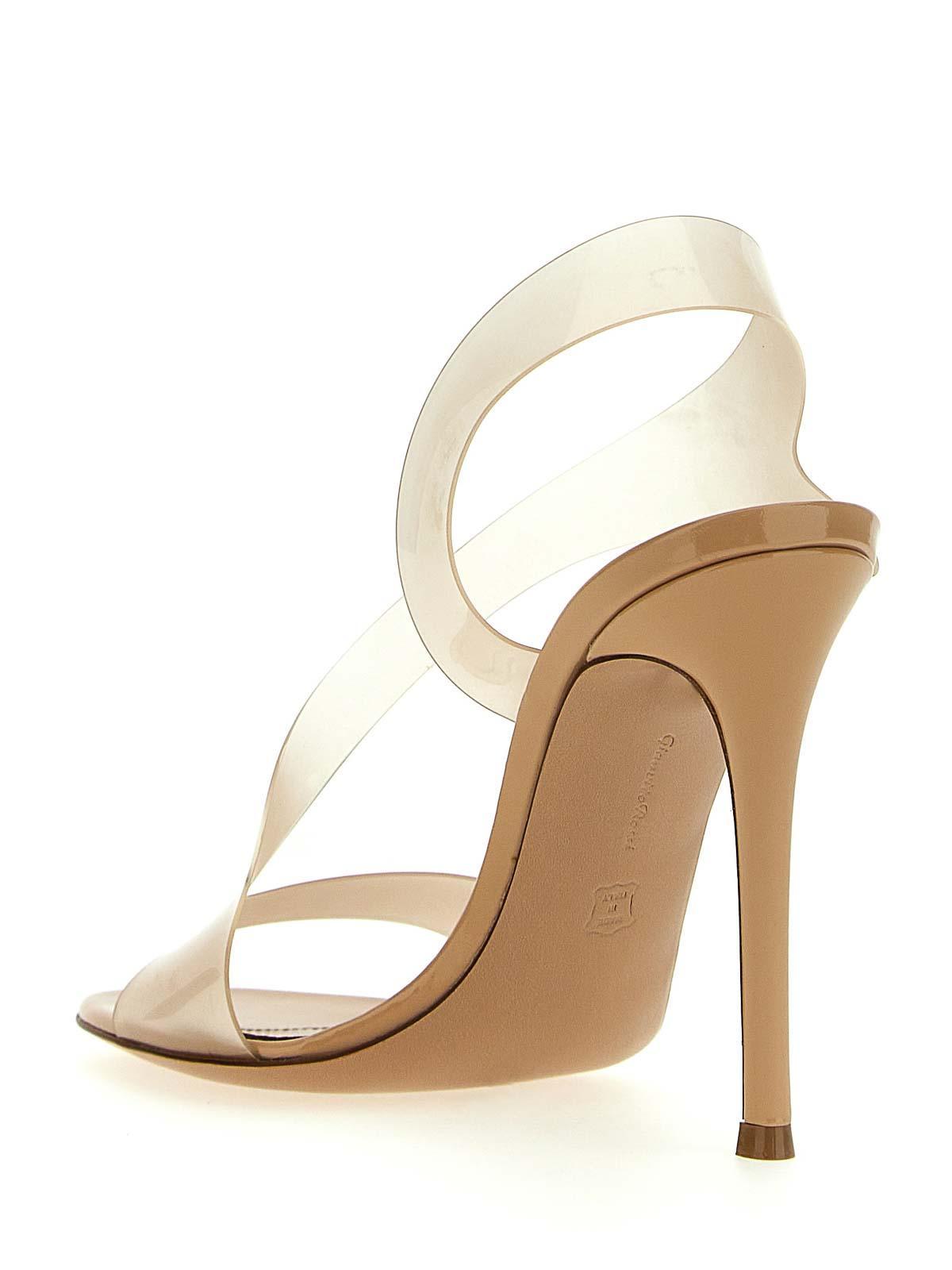 GIANVITO ROSSI Gold Metropolis Heeled Sandals In Beige Product Image