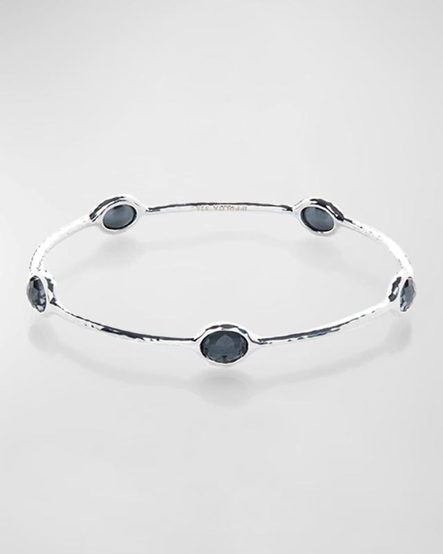 Rock Candy 5-Stone Bangle Bracelet in Hematite Doublet Product Image