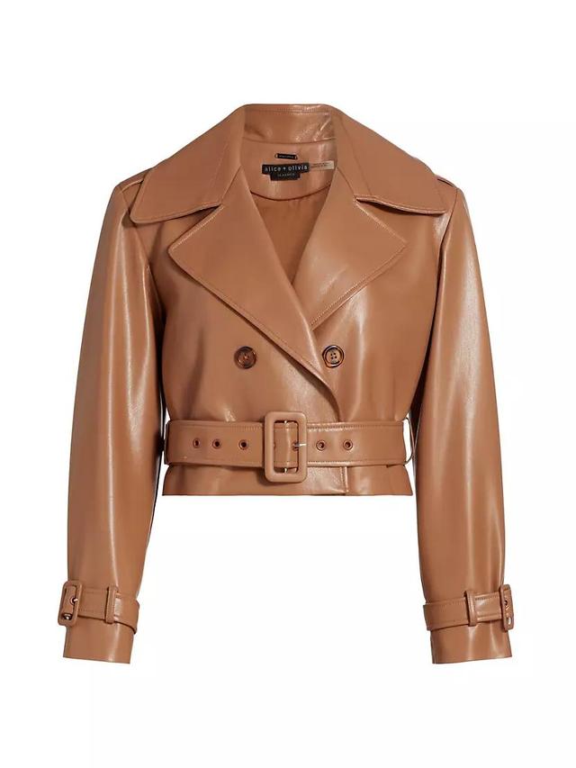 Keith Faux Leather Crop Trench Coat Product Image