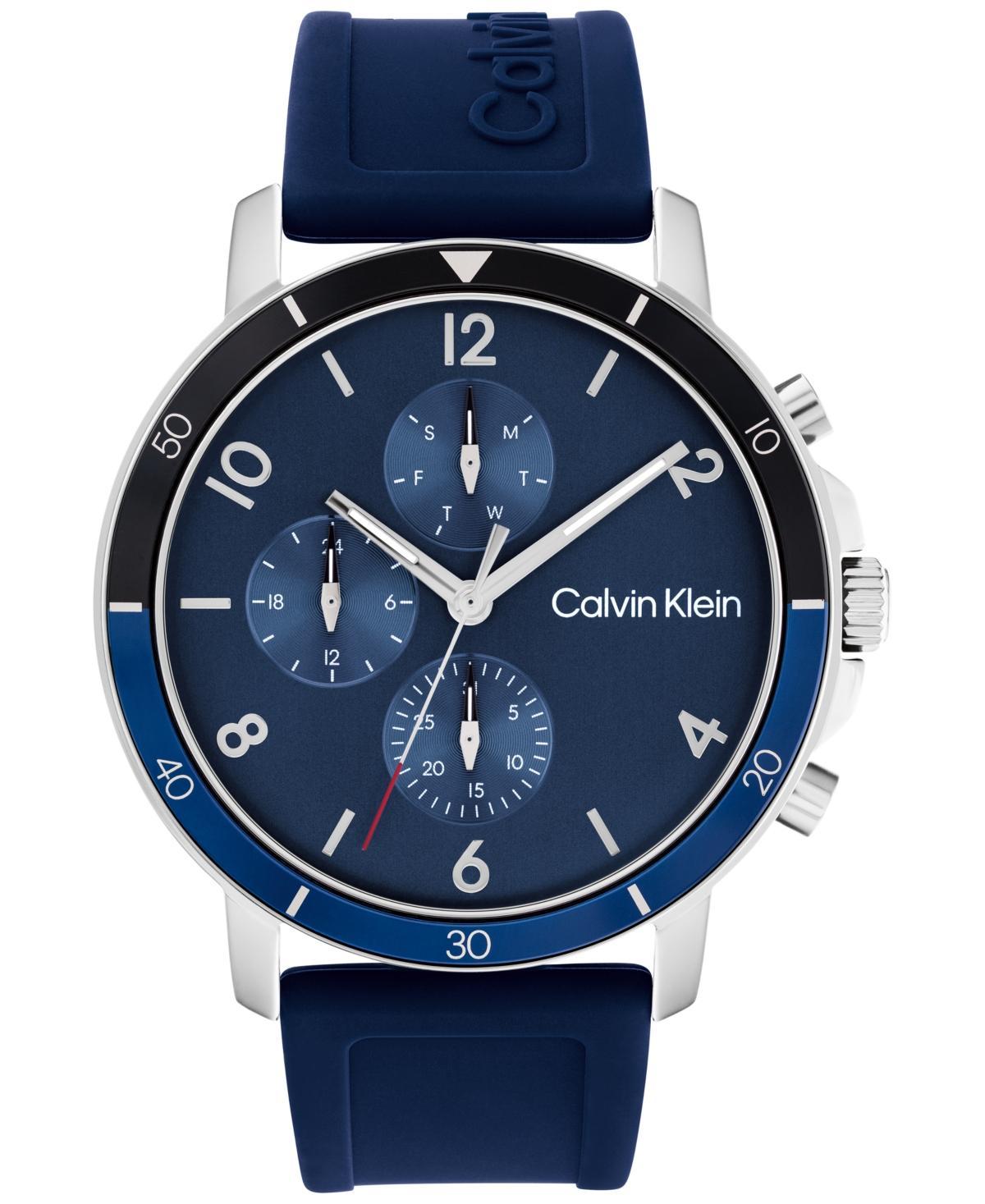 Calvin Klein Mens Gauge Sport Silicone Strap Watch 46mm Womens Shoes Product Image