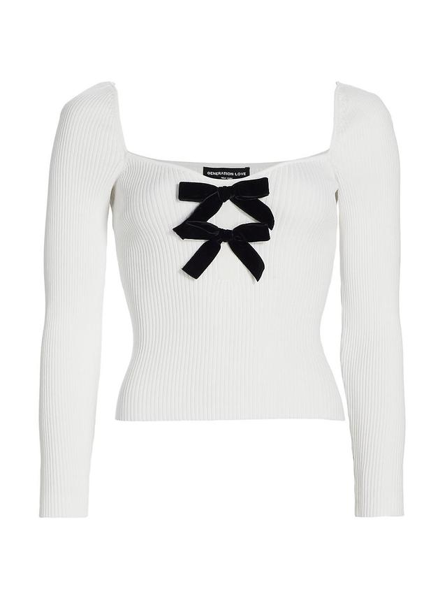 Womens Coralie Velvet Bow Top Product Image