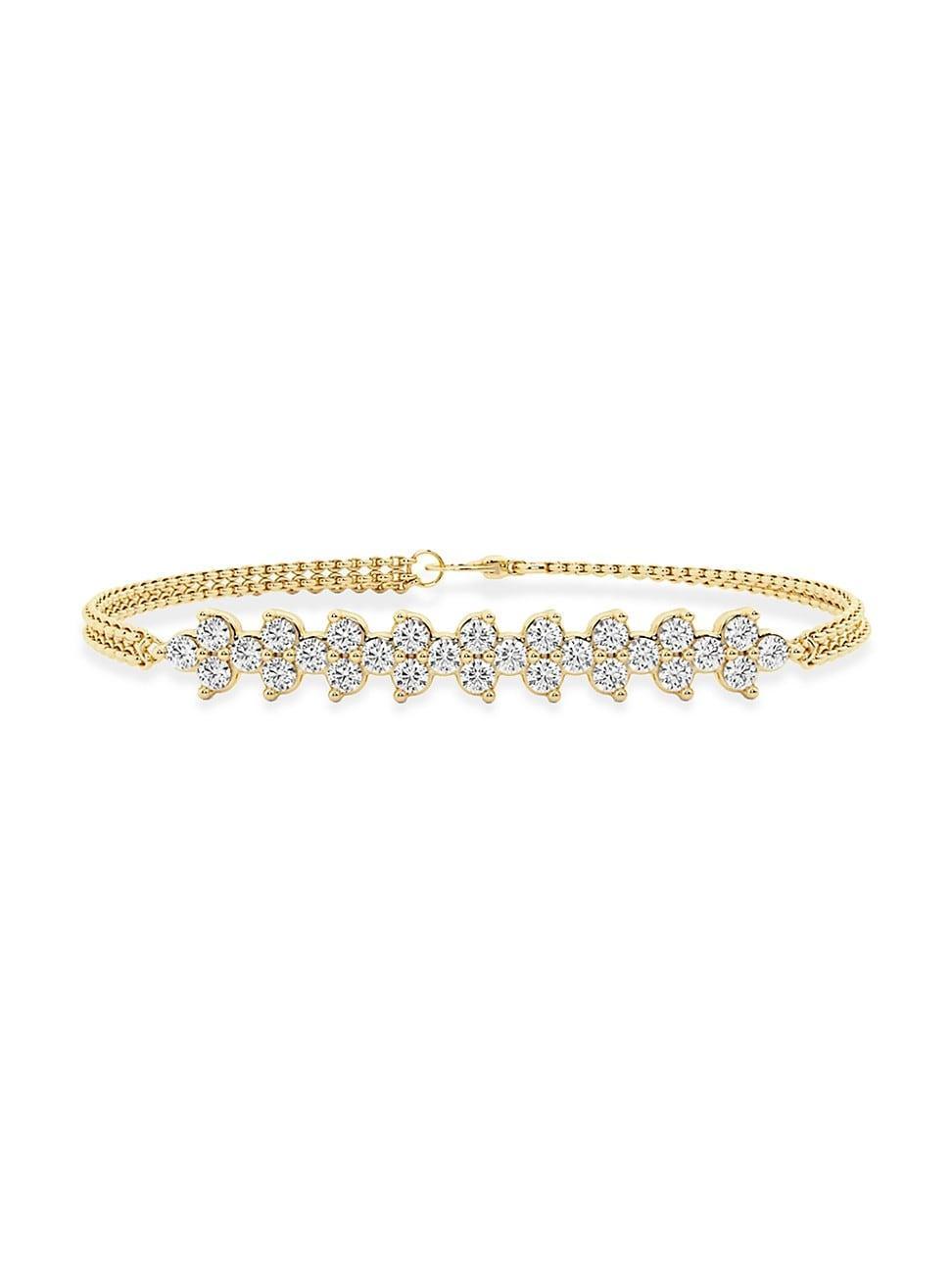 Womens Bomb Wavy 14K Yellow Gold & 1.52 TCW Lab-Grown Diamonds Bracelet Product Image