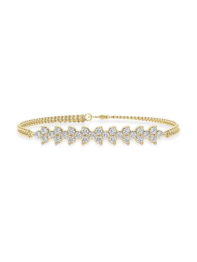 Womens Bomb Wavy 14K Yellow Gold & 1.52 TCW Lab-Grown Diamonds Bracelet Product Image