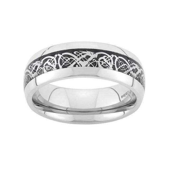 Macys Mens Filigree Stainless Steel Wedding Band Product Image