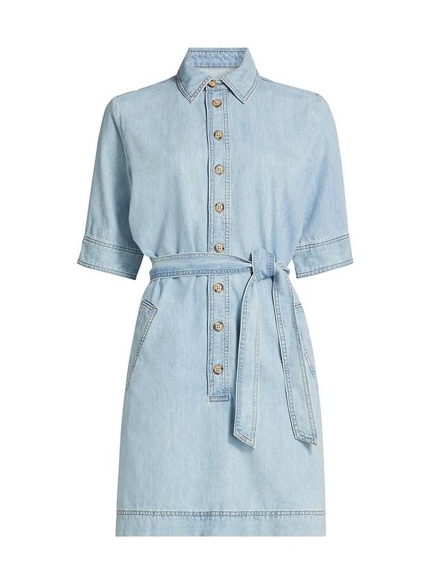 Womens Denim Belted Minidress Product Image