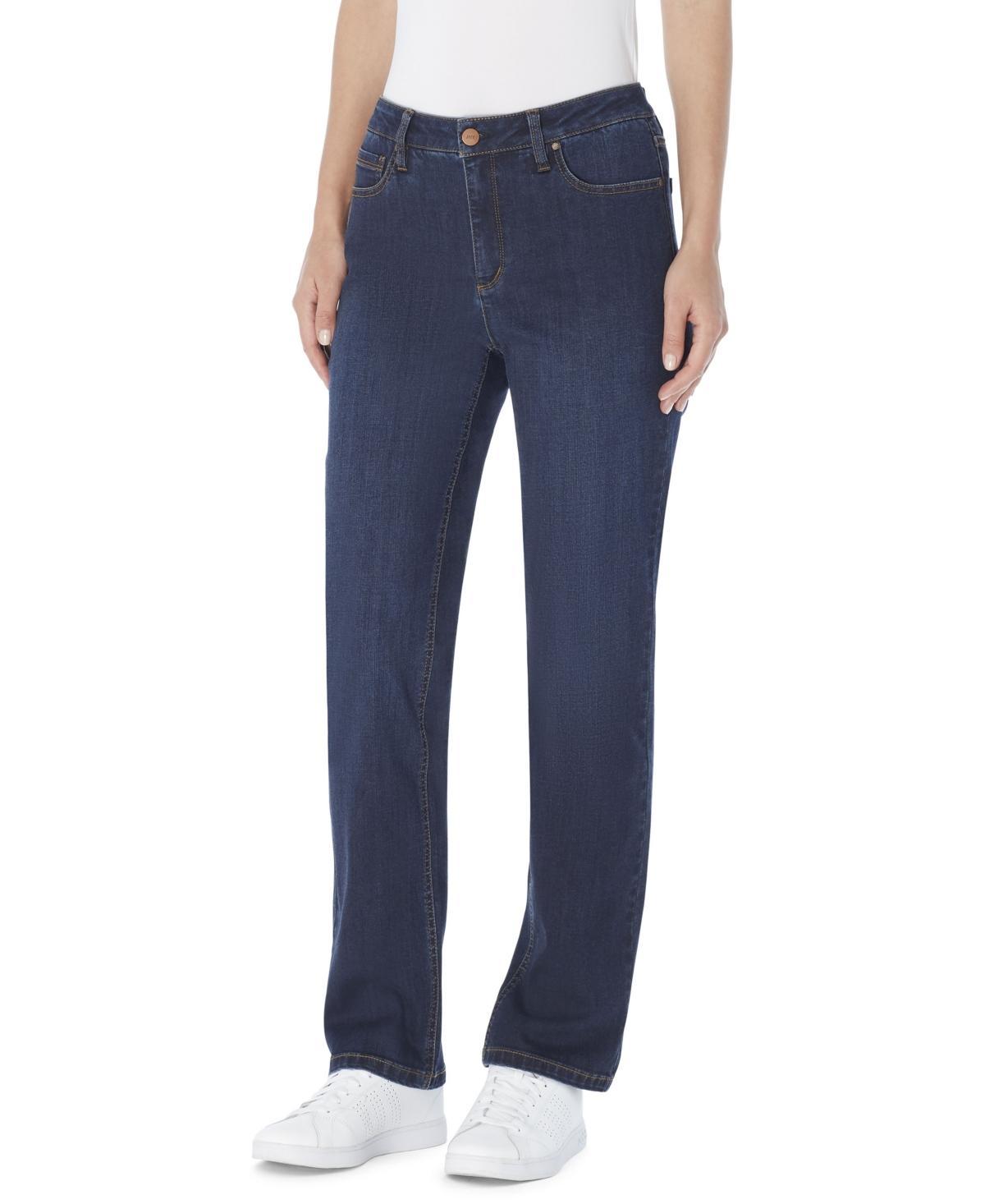 Jones New York Womens Lexington Mid Rise Straight Leg Denim Jeans, Regular & Petite Product Image