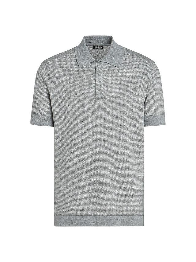 Mens Cotton Linen and Silk Polo Shirt Product Image