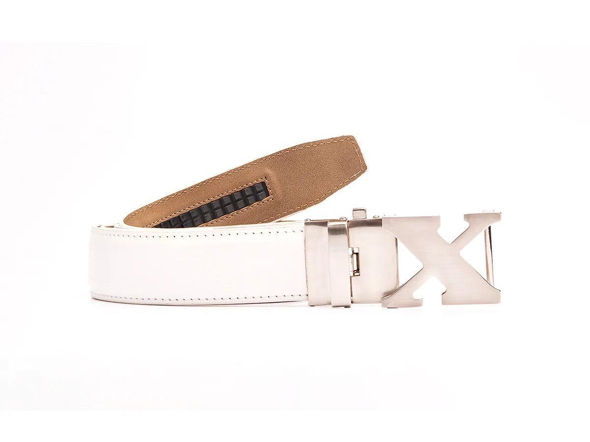 Boxto Golf Men's Full Grain Leather Golf Belt - White Product Image