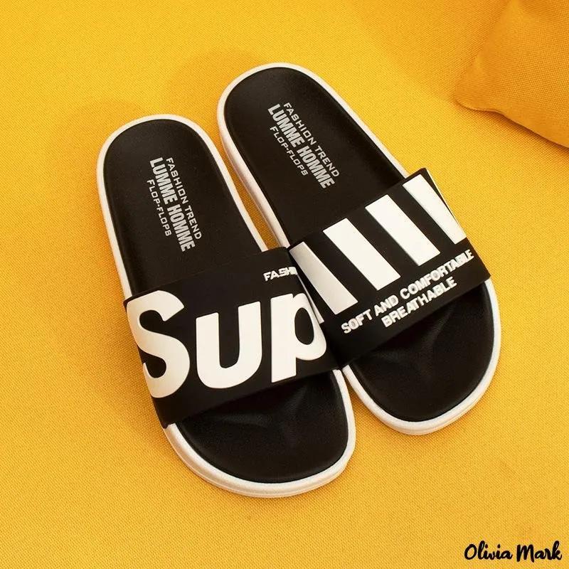 Olivia Mark – Slippers summer fashion outside wear beach anti-skid soft bottom drag new outdoor casual sandals tide Product Image