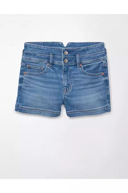 AE Next Level Super High-Waisted Denim Short Short Womens product image