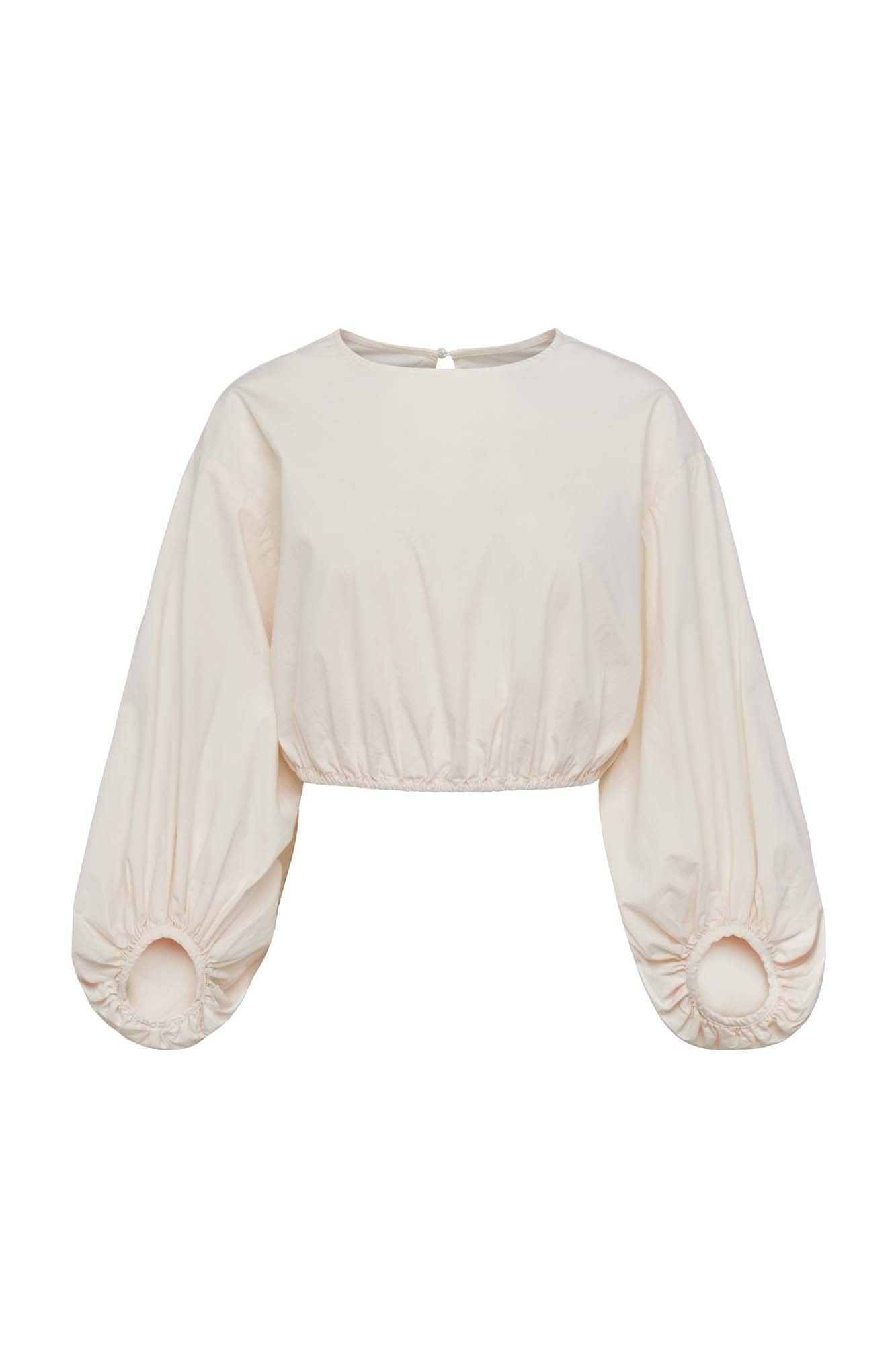 Rylan Blouson Sleeve Blouse - Sand Shell Product Image