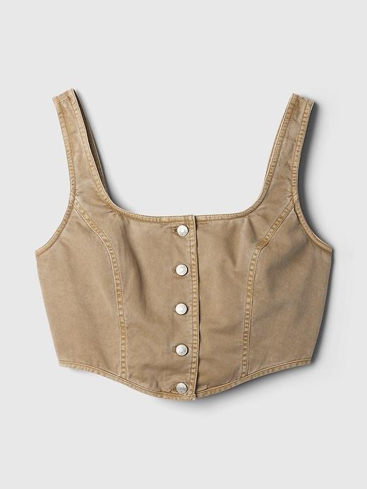 Structured Twill Cropped Corset Tank Product Image