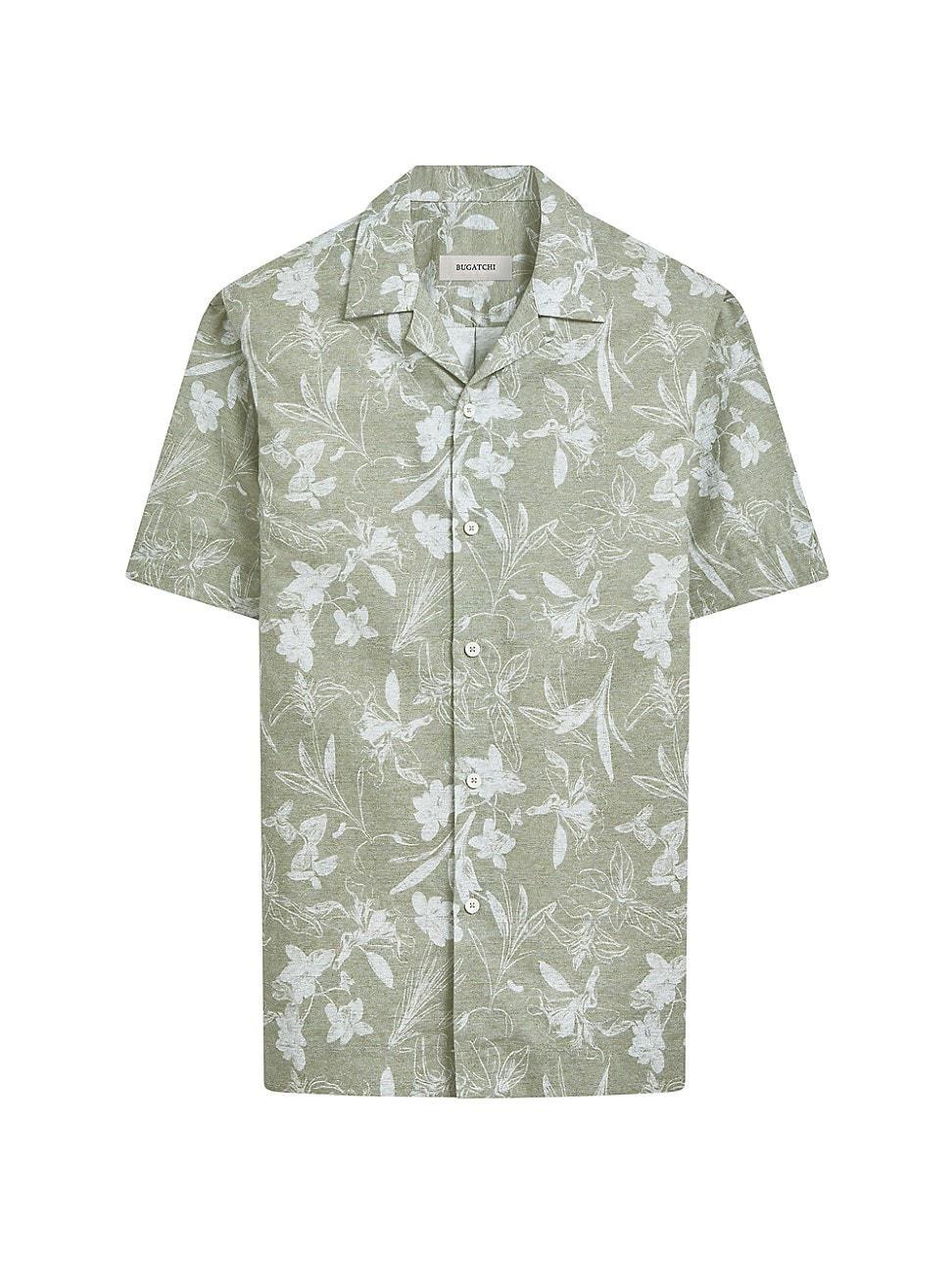 Mens Orson Floral Cotton & Linen Short-Sleeve Shirt Product Image