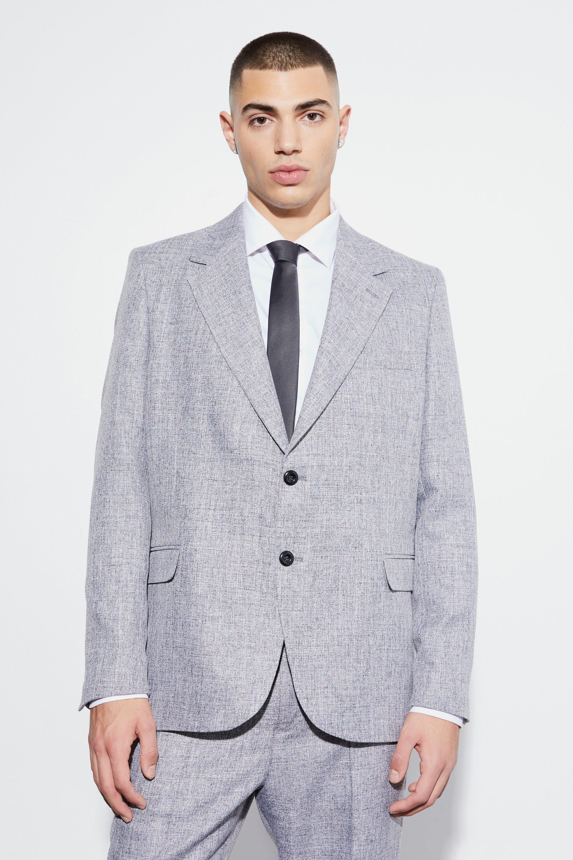 Oversized Boxy Textured Marl Blazer | boohooMAN USA Product Image