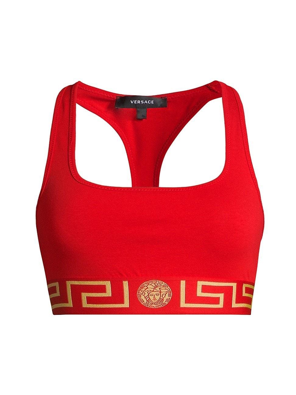 Womens Greca Border Sports Bra Product Image