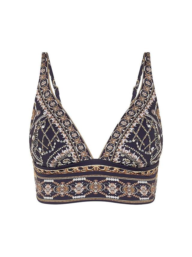 Womens Printed Triangle Bikini Top Product Image