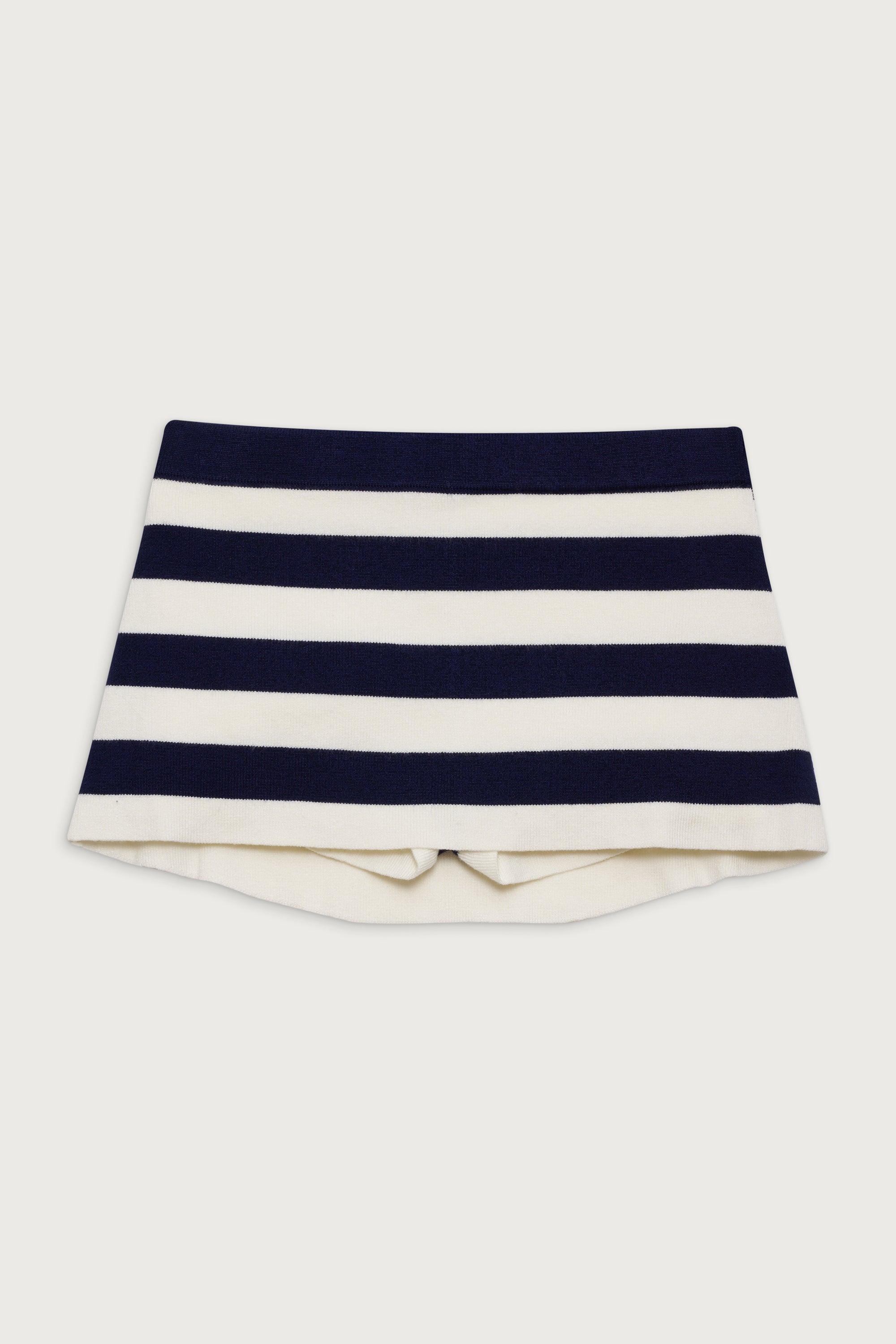 Marialla Knit Mini Skort - Sea Stripe Product Image