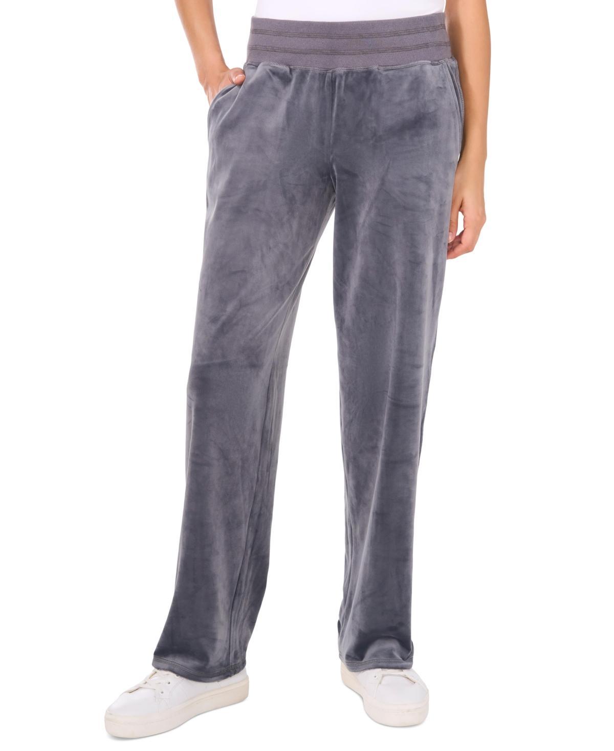 Vince Camuto Womens Velour Pull-On Straight-Leg Pants Product Image