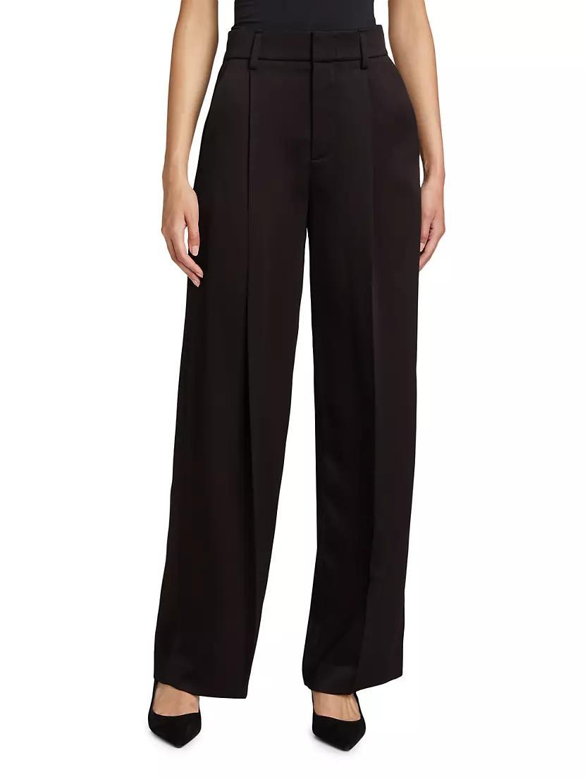 Satin Wide-Leg Trousers Product Image